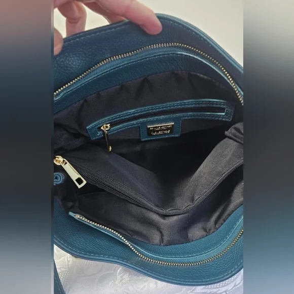 Viola Castellani Teal Satchel Two Way Carry Made in Italy - Picture 4 of 12